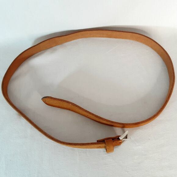 Zara Tan Split Leather Suede Skinny Belt  Made In Spain main image 6